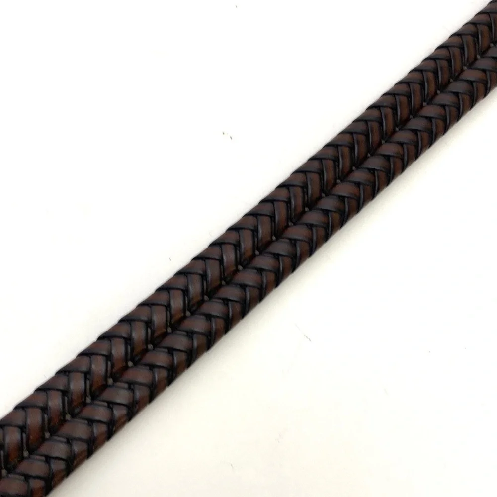 Fossil Men's Maddox Brown Leather Braided Trouser Belt